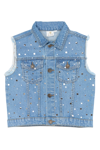 The New Romina Denim Vest - Light Blue Denim 